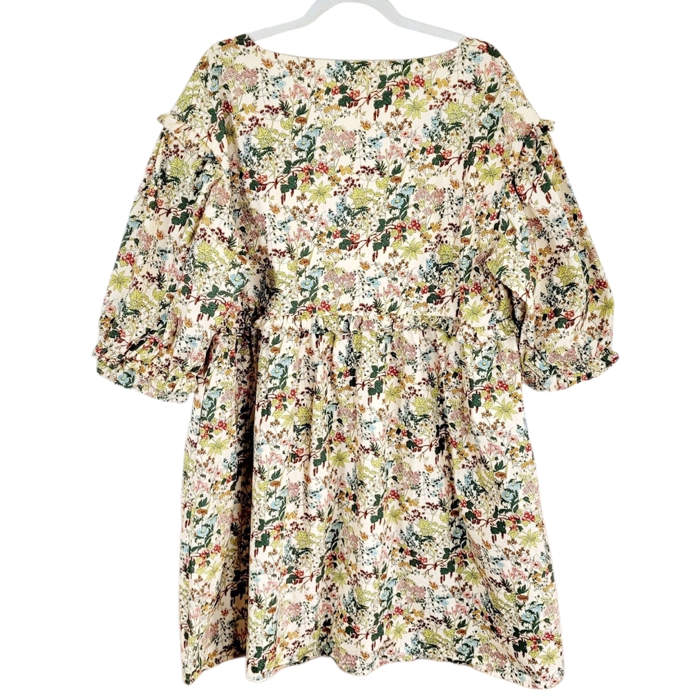 Meadows x Tuckernuck Daphne Mini Babydoll Puff Sleeve Dress In Wildflower Floral - Picture 7 of 13